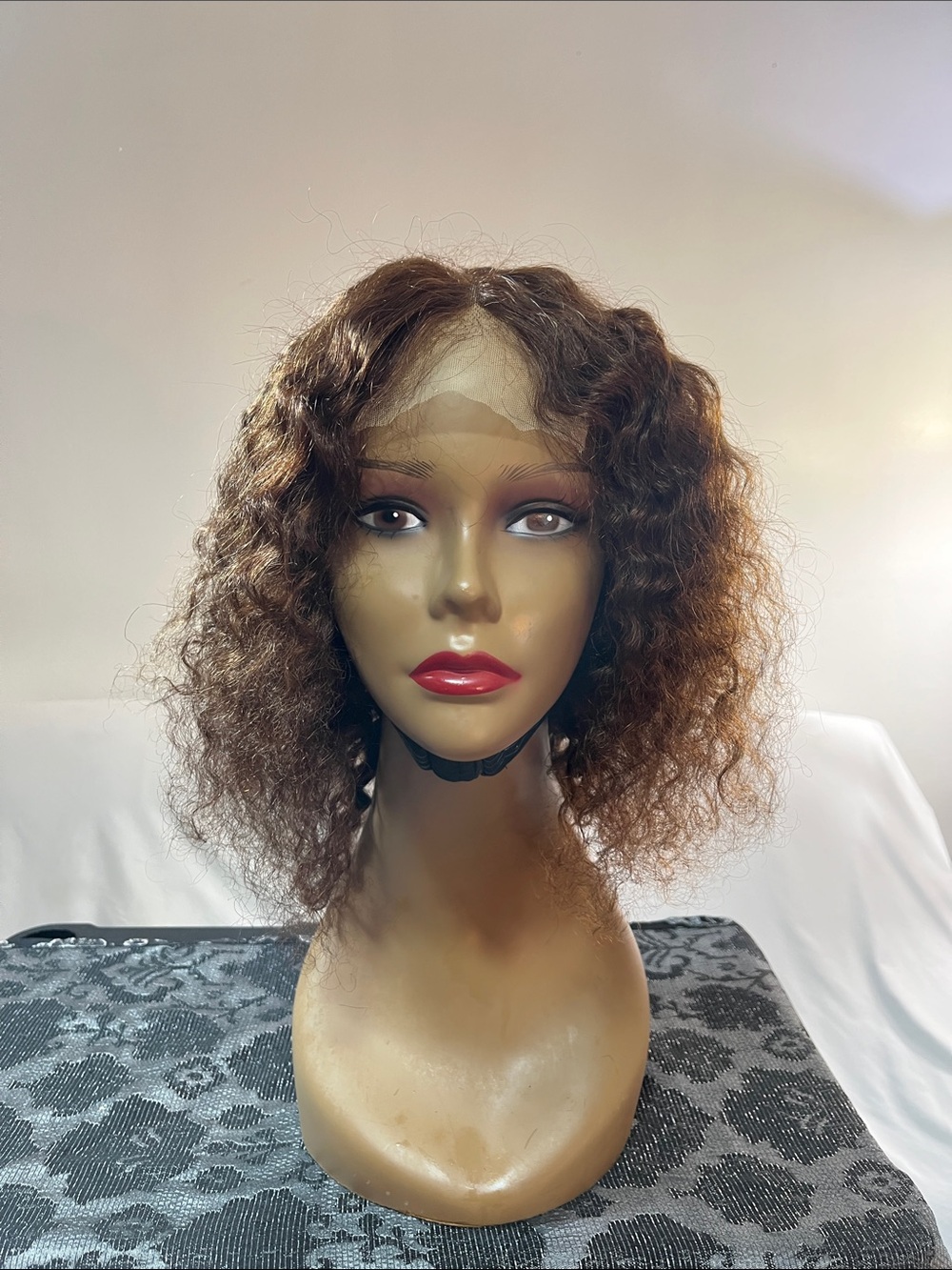 Brown Curly Lace Front Women's Wig - Natural Look